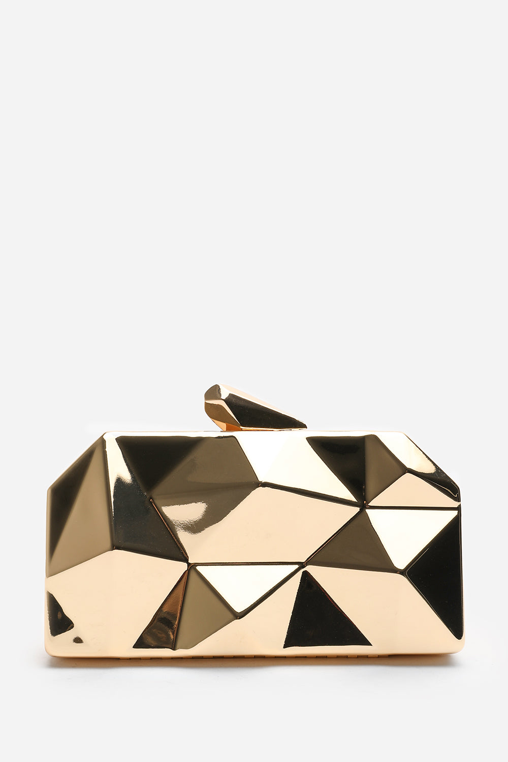 Rica Geometric Clutch Bag In Gold