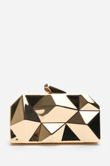 Rica Geometric Clutch Bag In Gold