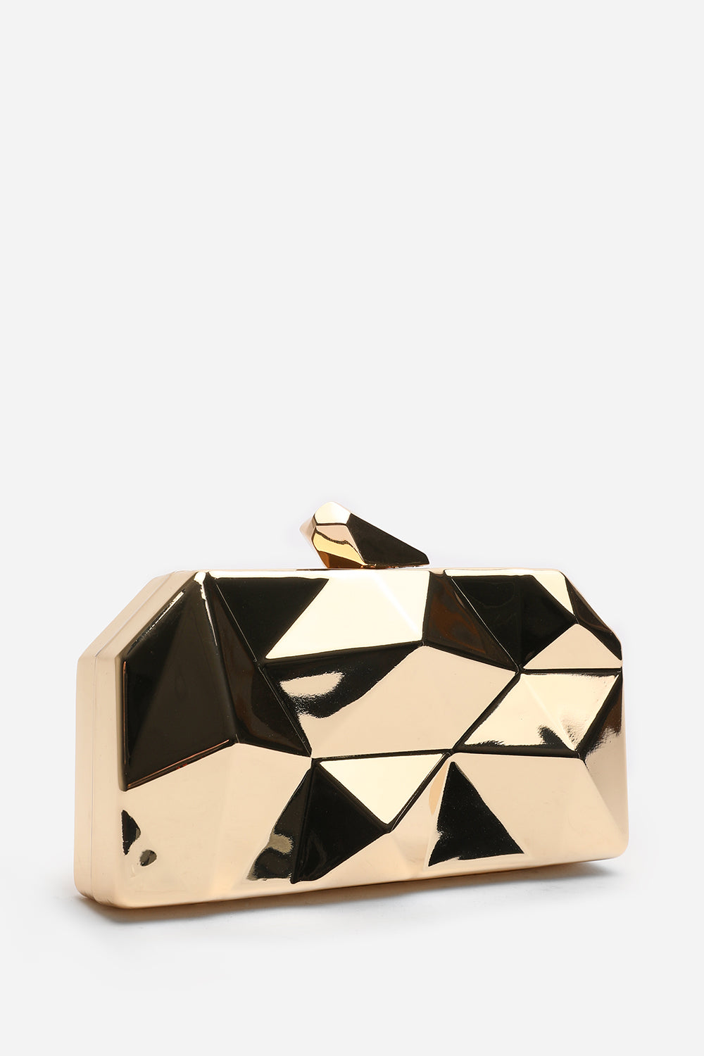 Rica Geometric Clutch Bag In Gold