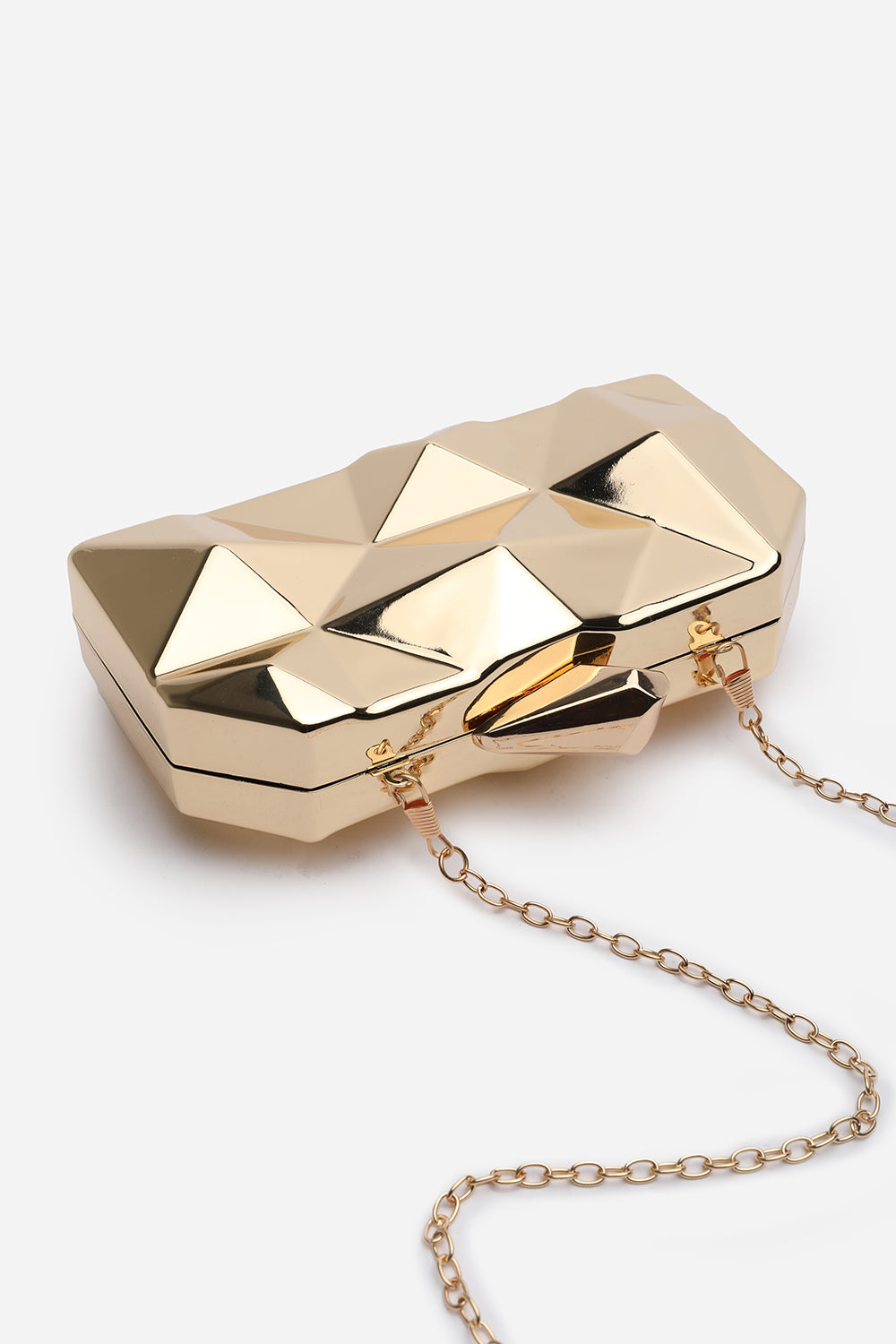 Rica Geometric Clutch Bag In Gold