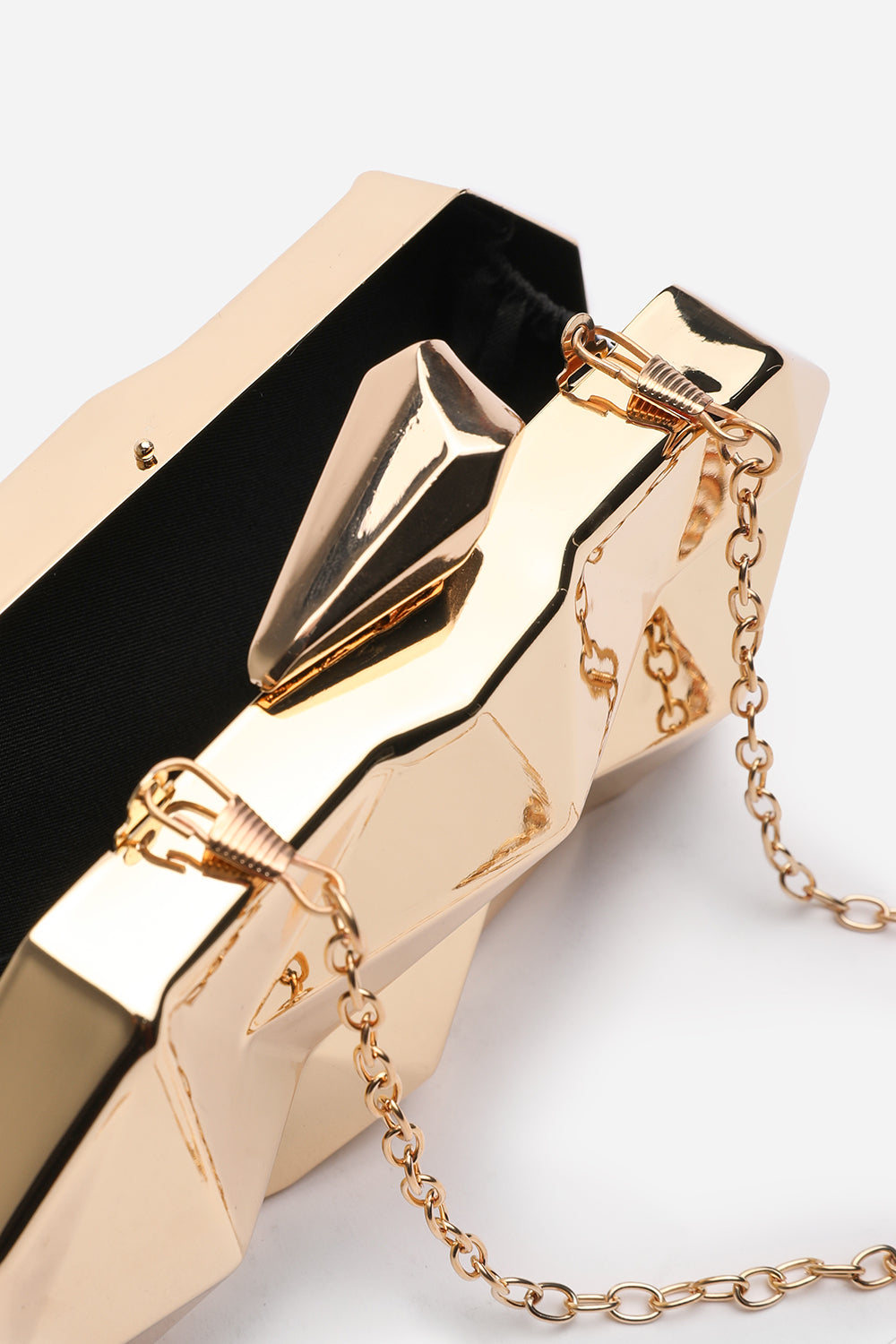 Rica Geometric Clutch Bag In Gold