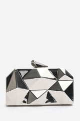 Rica Geometric Clutch Bag in Silver
