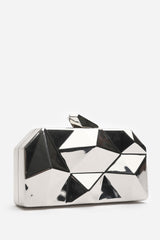 Rica Geometric Clutch Bag in Silver