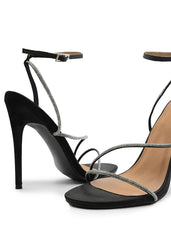 Tovelle Diamente Embellished Multi Straps Stiletto Heeled Sandals