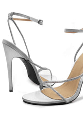 Tovelle Diamente Embellished Multi Straps Stiletto Heeled Sandals