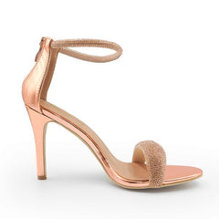 Talyra Open Toe Embellished High Heeled Stiletto Sandals with Ankle Straps