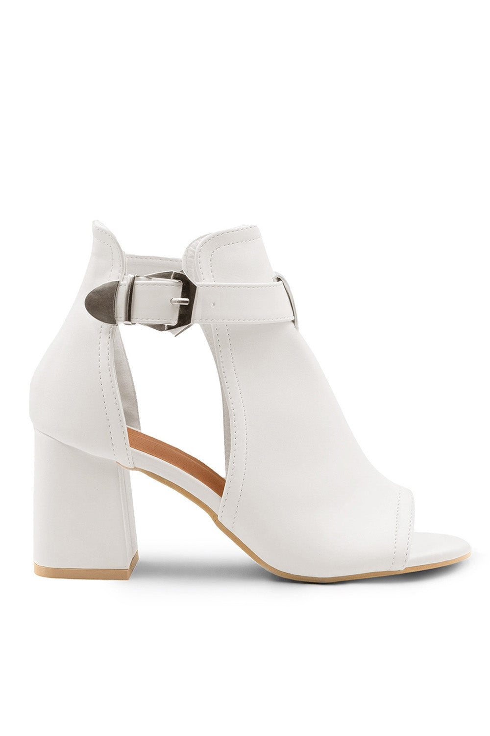 Celina White Cut Out Peep Toe Shoe Boot