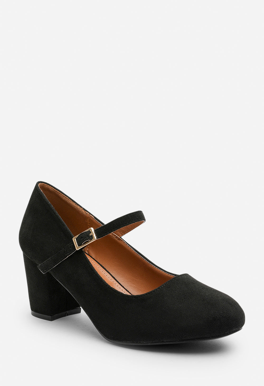 Terixa Round Toe Mary Jane Block Heeled Court Shoes
