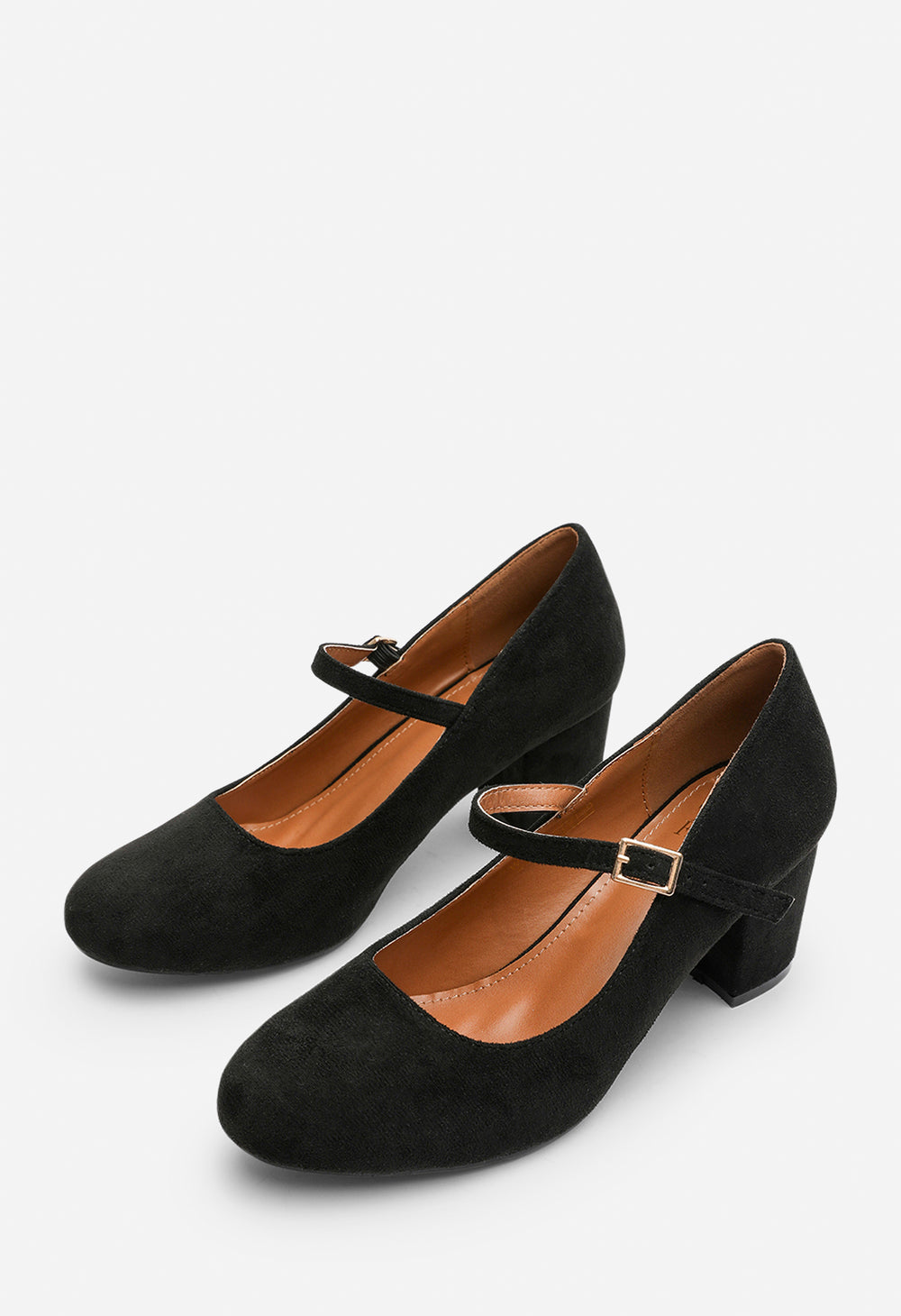 Terixa Round Toe Mary Jane Block Heeled Court Shoes
