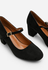 Terixa Round Toe Mary Jane Block Heeled Court Shoes