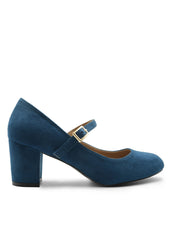Terixa Round Toe Mary Jane Block Heeled Court Shoes