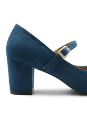 Terixa Round Toe Mary Jane Block Heeled Court Shoes
