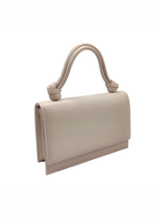 PEARL SMALL BAG WITH KNOTTED HANDLE DETAIL IN PINK FAUX LEATHER