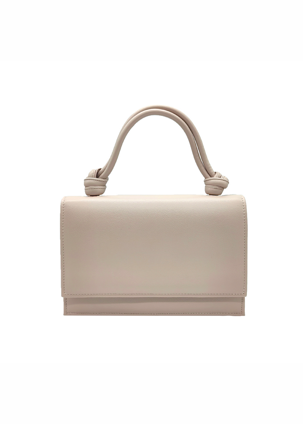 PEARL SMALL BAG WITH KNOTTED HANDLE DETAIL IN PINK FAUX LEATHER