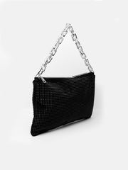 AMARA DIAMANTE CRYSTAL CHAIN SHOULDER BAG IN BLACK