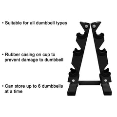 3 TIER BLACK DUMBELL STORAGE HOLDER RACK