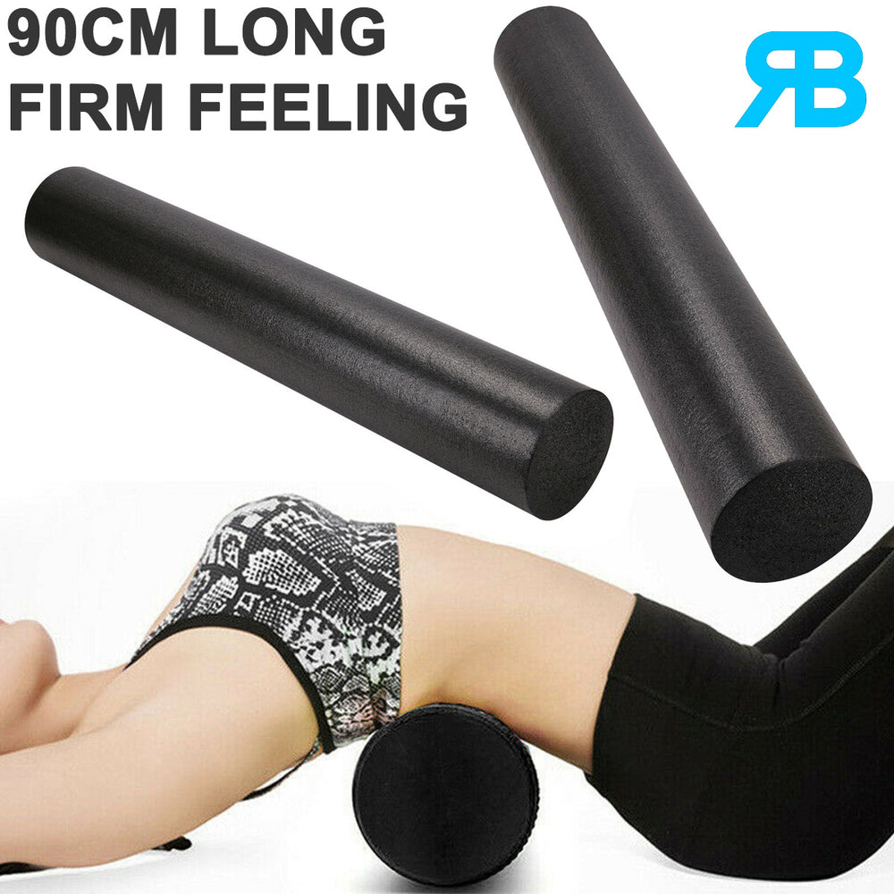 BLACK 90CM YOGA FOAM ROLLER