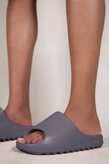 KOURTNEY SLIDERS WITH RUBBER SOLE IN CHARCOAL GREY