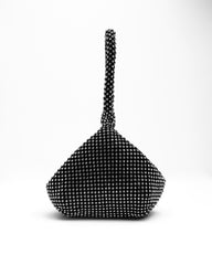 NICKI DIAMANTE MINI CHAINMAIL POUCH BAG IN BLACK