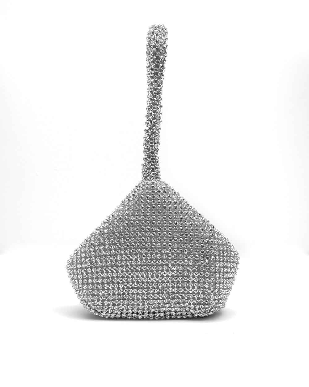 NICKI DIAMANTE MINI CHAINMAIL POUCH BAG IN SILVER