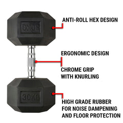 5KG PAIR HEAVY WEIGHT HEXAGONAL HEX DUMBELL SET WITH METAL HANDLES