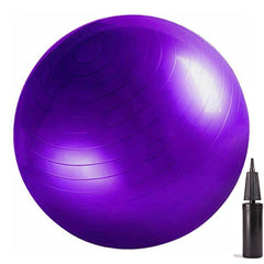 PURPLE 65CM ANTI BURST YOGA SWISS BALL WITH PUMP