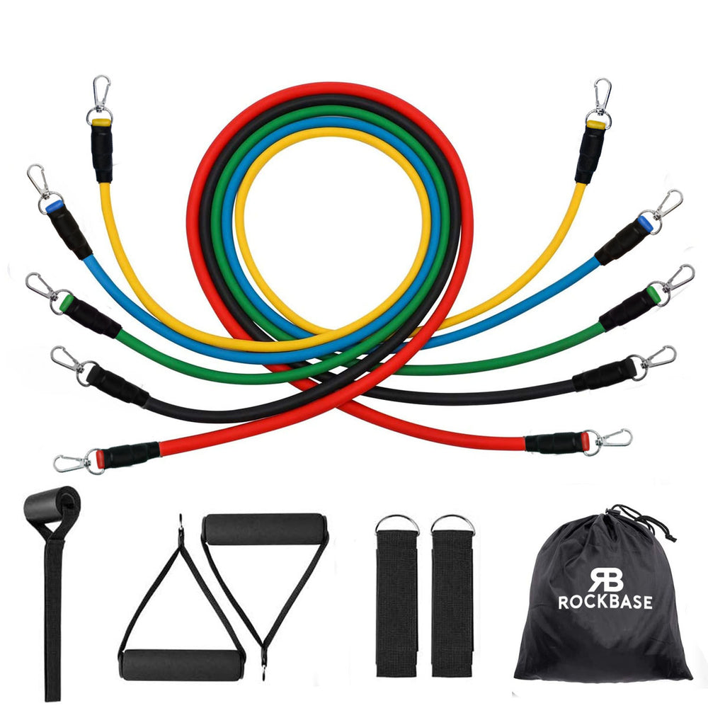 EXERCISE RESISTANCE TUBE AND TONING BANDS SET