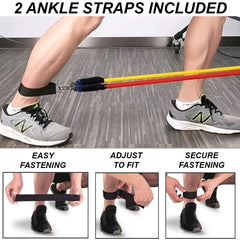 EXERCISE RESISTANCE TUBE AND TONING BANDS SET