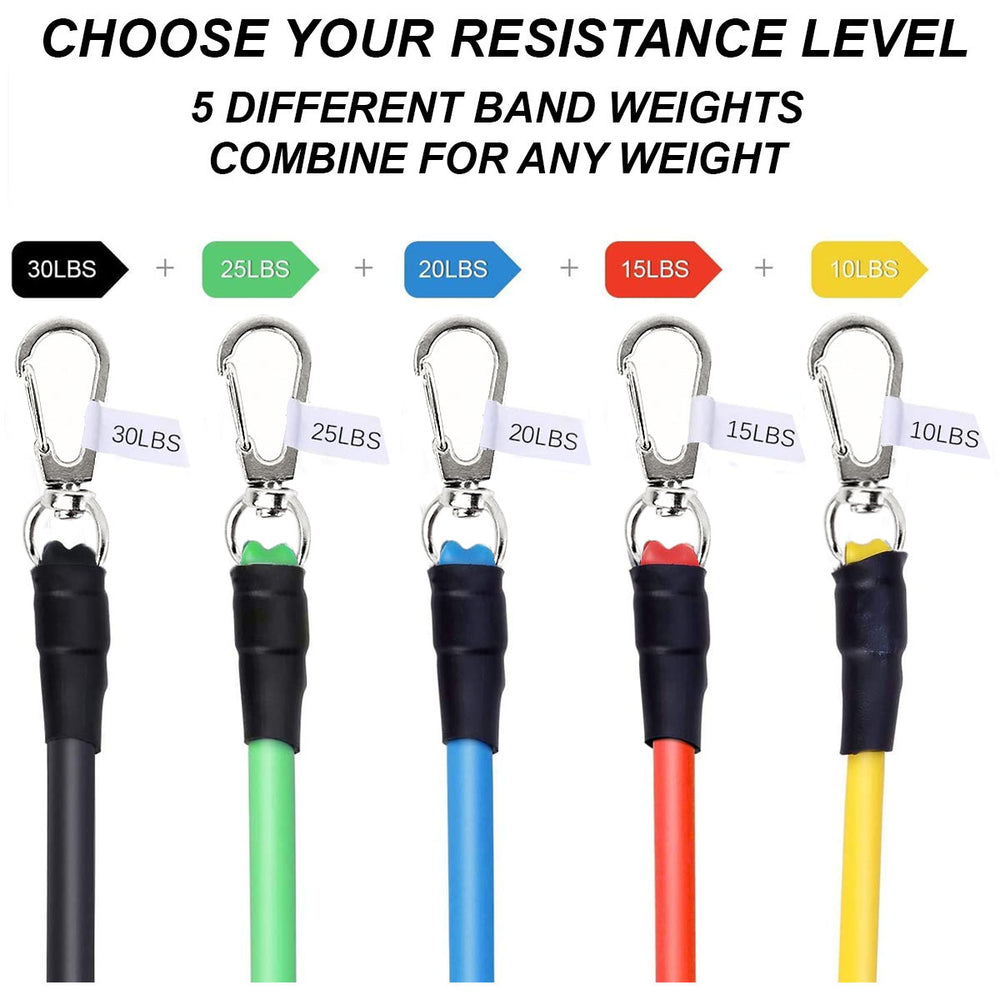 EXERCISE RESISTANCE TUBE AND TONING BANDS SET