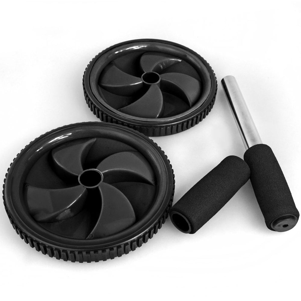 BLACK DUAL WHEEL ABDOMINAL EXERCISE AB ROLLER