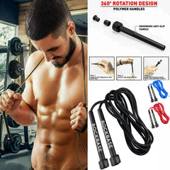 RED SKIPPING ROPE WITH ERGONOMIC HANDLES