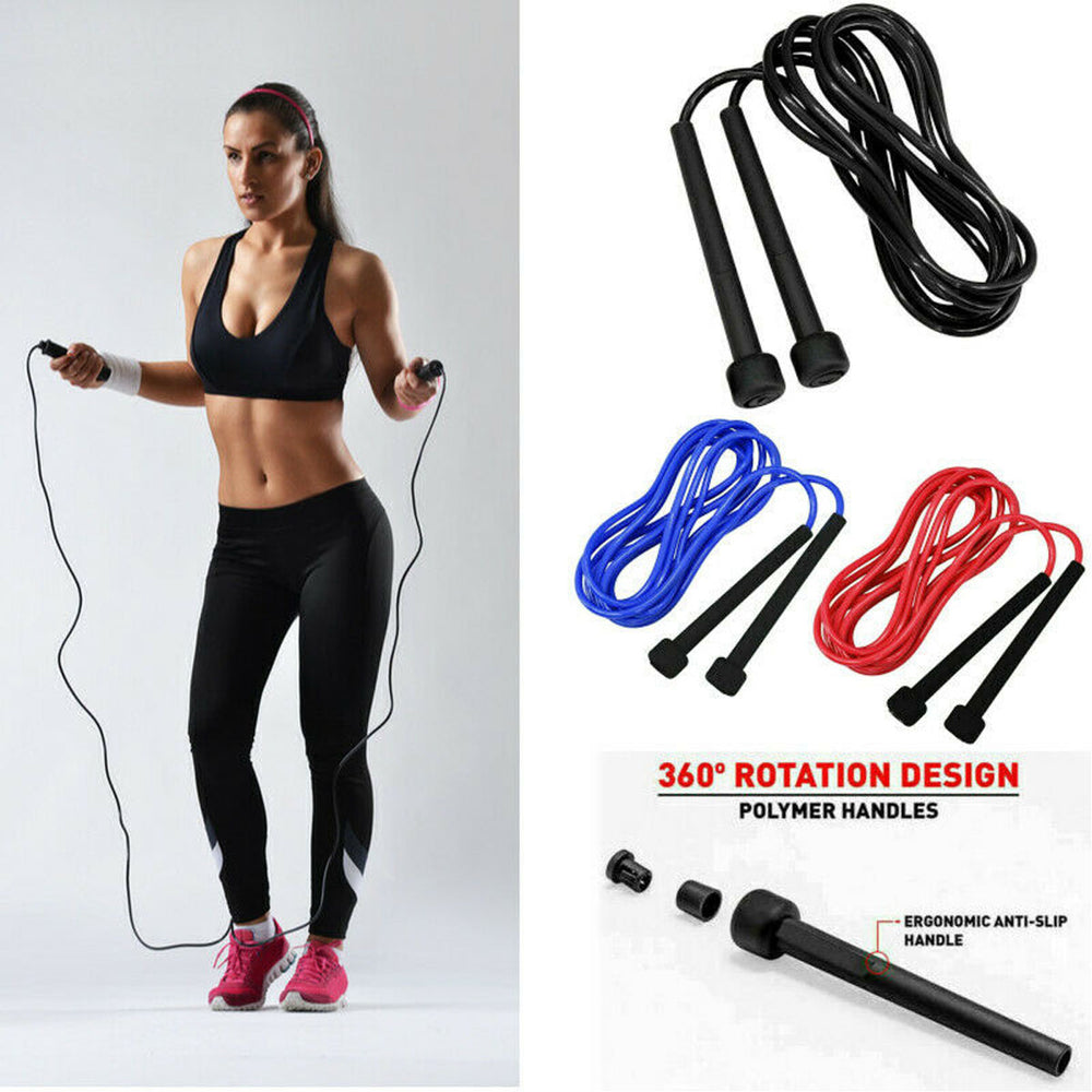 RED SKIPPING ROPE WITH ERGONOMIC HANDLES