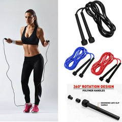 RED SKIPPING ROPE WITH ERGONOMIC HANDLES
