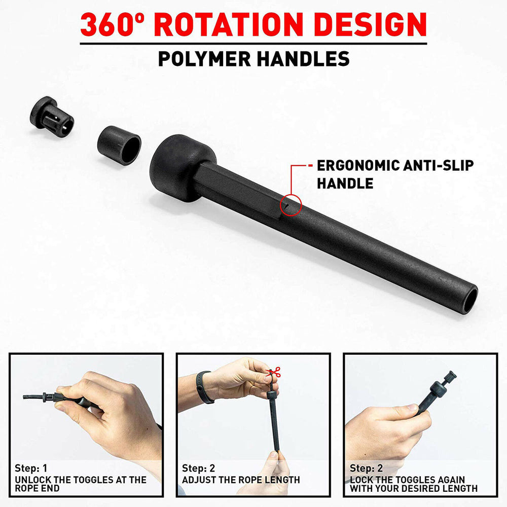 RED SKIPPING ROPE WITH ERGONOMIC HANDLES