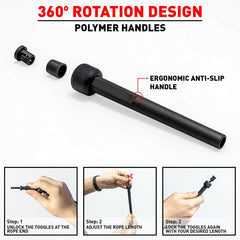 RED SKIPPING ROPE WITH ERGONOMIC HANDLES