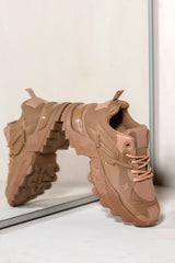 FLAVIA CHUNKY THICK SOLE TRAINERS IN KHAKI