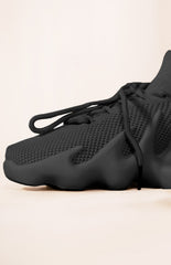 JEMEIMA KNITTED SLATE SNEAKERS TRAINERS WITH RUBBER SOLE IN BLACK