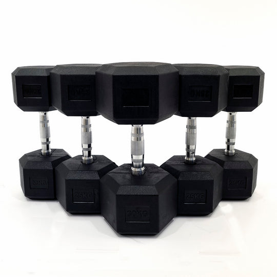 12.5KG PAIR HEAVY WEIGHT HEXAGONAL HEX DUMBELL SET WITH METAL HANDLES