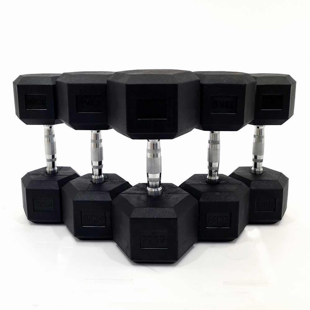 7.5KG PAIR HEAVY WEIGHT HEXAGONAL HEX DUMBELL SET WITH METAL HANDLES