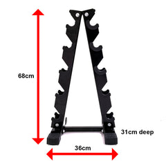 5 TIER BLACK DUMBELL STORAGE HOLDER RACK