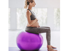 PURPLE 65CM ANTI BURST YOGA SWISS BALL WITH PUMP
