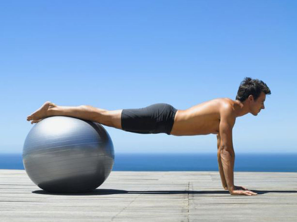 SILVER 65CM ANTI BURST YOGA SWISS BALL WITH PUMP